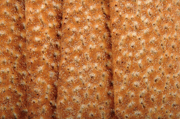 Closeup horizontal shot of crispbread.
