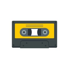 Music cassette icon flat isolated vector