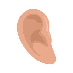 Music ear icon flat isolated vector