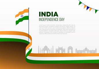 India Independence day background banner poster for national celebration on August 15 th. - Powered by Adobe