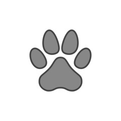 Pet Foot Paw Mark vector concept gray modern icon