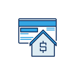 House or Real Estate with Card vector concept modern icon