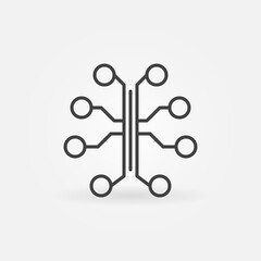 Human Brain connections vector line concept minimal icon