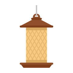 Cylinder bird feeders icon flat isolated vector