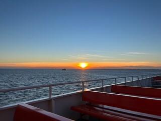 sunset on a ferry to norderney