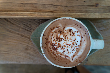 cappuccino latte in a glass