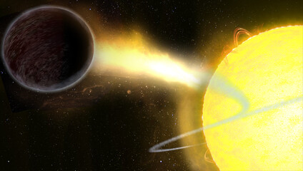 Dark exoplanet eats light rather than reflects it into space. Elements of this image furnished by NASA.