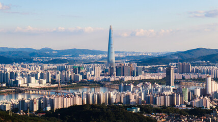 아차산에서 본 잠실