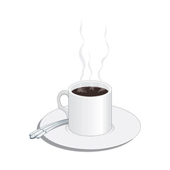 Cup of hot tea isolated on a white background