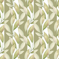 Seamless floral pattern with leaves. Background with foliage.