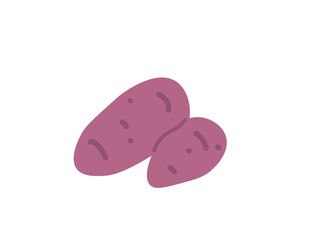 illustration of a purple sweet potato. vegetables and food. flat cartoon style. vector design