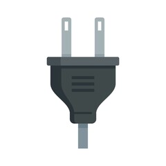 Electric plug icon flat isolated vector