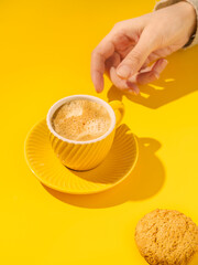 cup of coffee and cookies