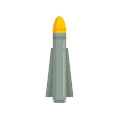 Missile plane icon flat isolated vector