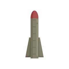 Missile flight icon flat isolated vector