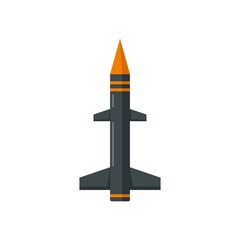 Missile nuclear icon flat isolated vector