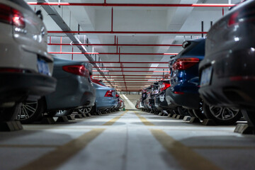 parking lot in shopping mall