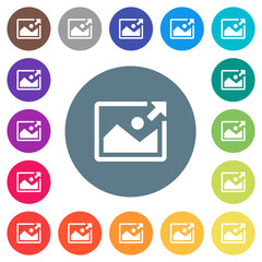 Export image flat white icons on round color backgrounds