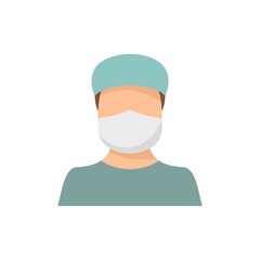 Hospital doctor icon flat isolated vector