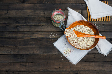 Organic Raw Quinoa Seeds. Healthy food.