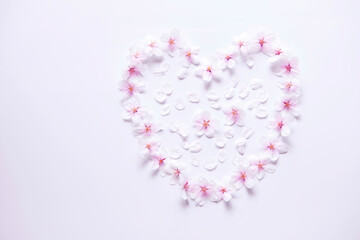 pink heart on white