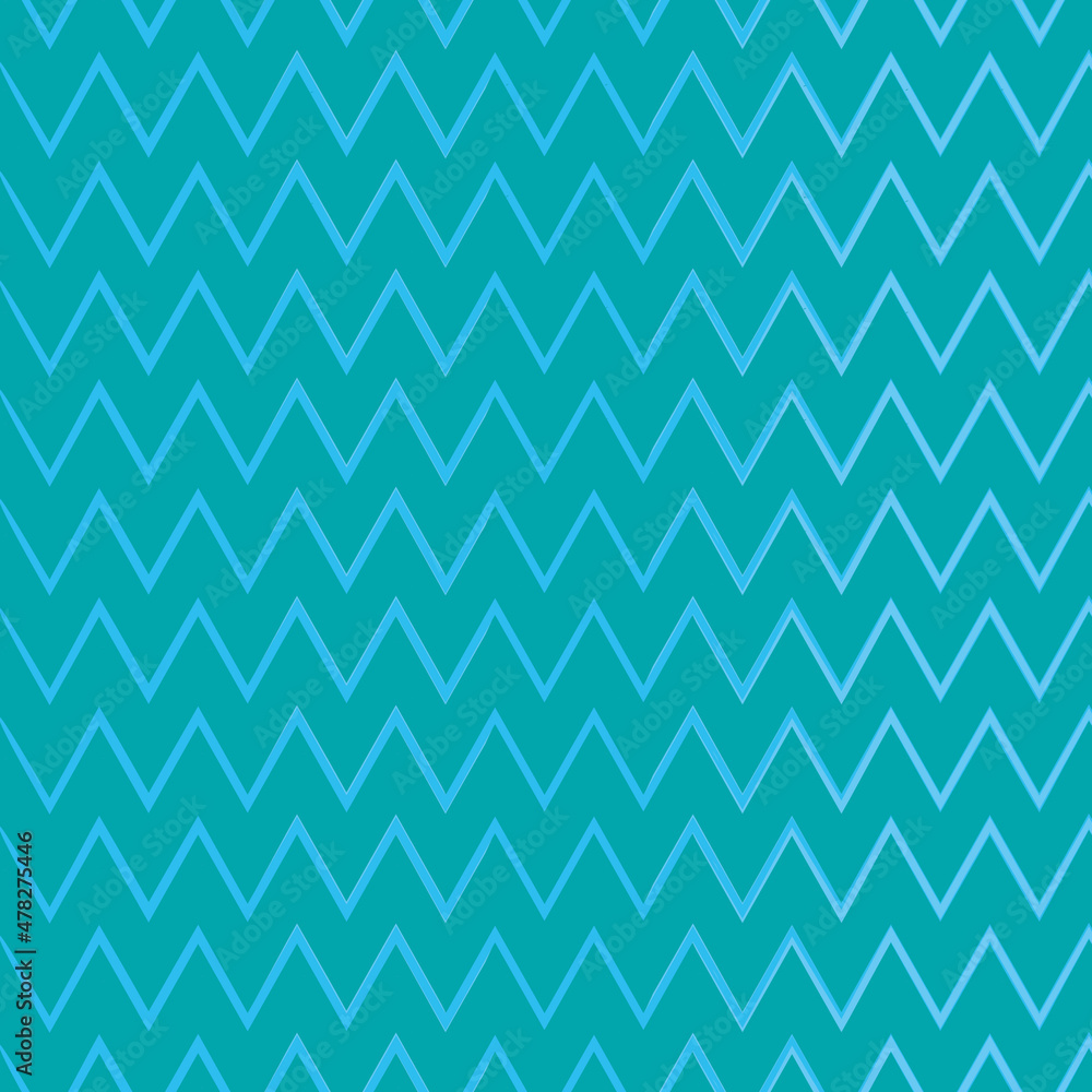 Poster blue zigzag seamless vector repeat pattern print background