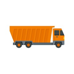 Tipper construction icon flat isolated vector