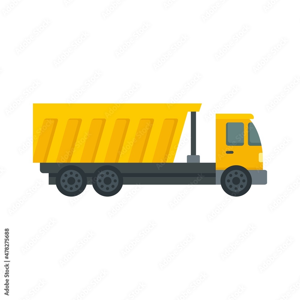 Wall mural tipper vehicle icon flat isolated vector