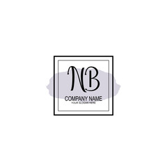 Letter NB minimalist wedding monogram vector
