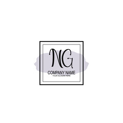 Letter NG minimalist wedding monogram vector