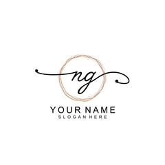 NG initial Signature logo template vector