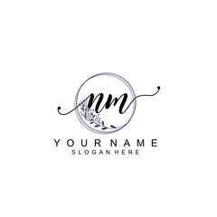 NM initial Luxury logo design collection