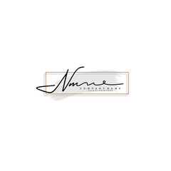 NM initial Signature logo template vector