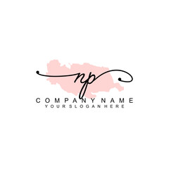 NP initial Signature logo template vector