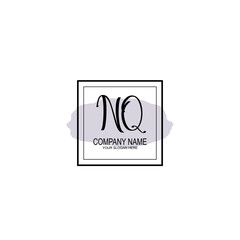 Letter NQ minimalist wedding monogram vector