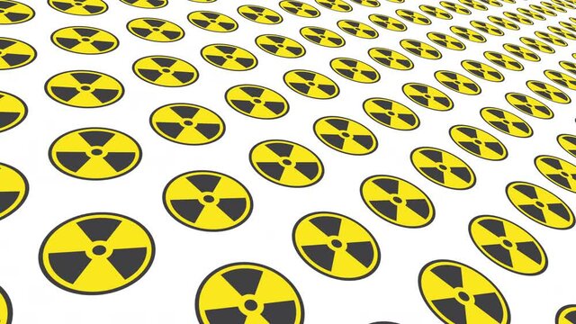 radioactivity sign Rotating isometric background animation.4K Video motion Animation.