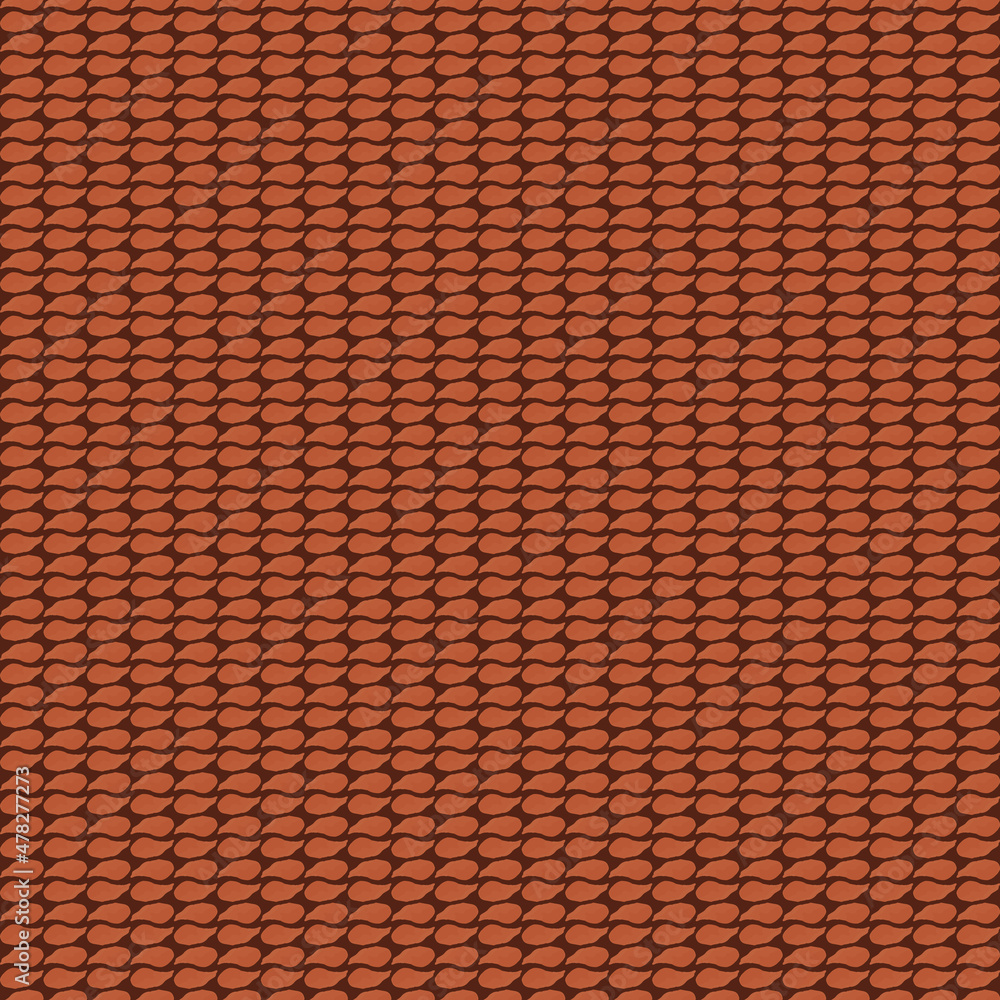 Poster little orange leafs on brown background seamless repeat pattern print