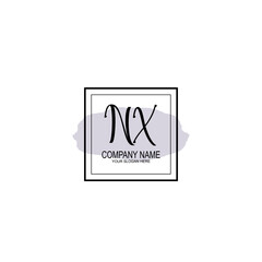 Letter NX minimalist wedding monogram vector