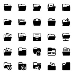 Glyph icons for file and folder.