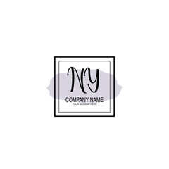 Letter NY minimalist wedding monogram vector