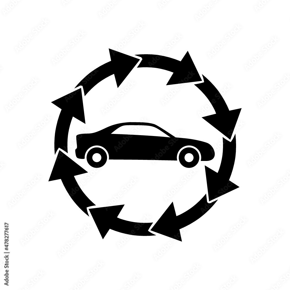 Sticker Car sharing icon isolated on white background