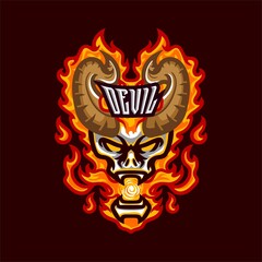 illustration vector graphic of Devil mascot logo perfect for sport and e-sport team