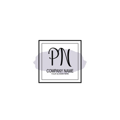 Letter PN minimalist wedding monogram vector