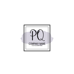 Letter PQ minimalist wedding monogram vector