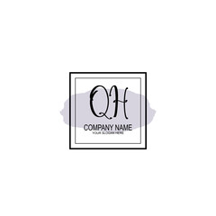 Letter QH minimalist wedding monogram vector