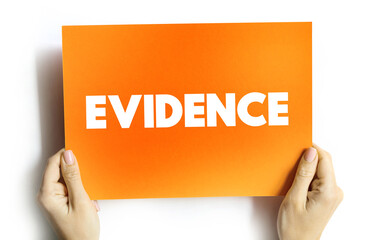 Evidence text quote on card, concept background