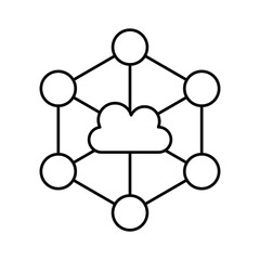 Cloud network Vector icon which is suitable for commercial work and easily modify or edit it

