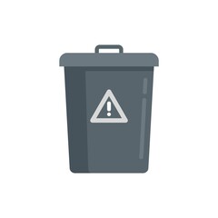 Garbage bin icon flat isolated vector