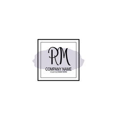 Letter RM minimalist wedding monogram vector