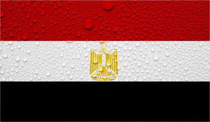 Egypt flag on water texture. 3D image